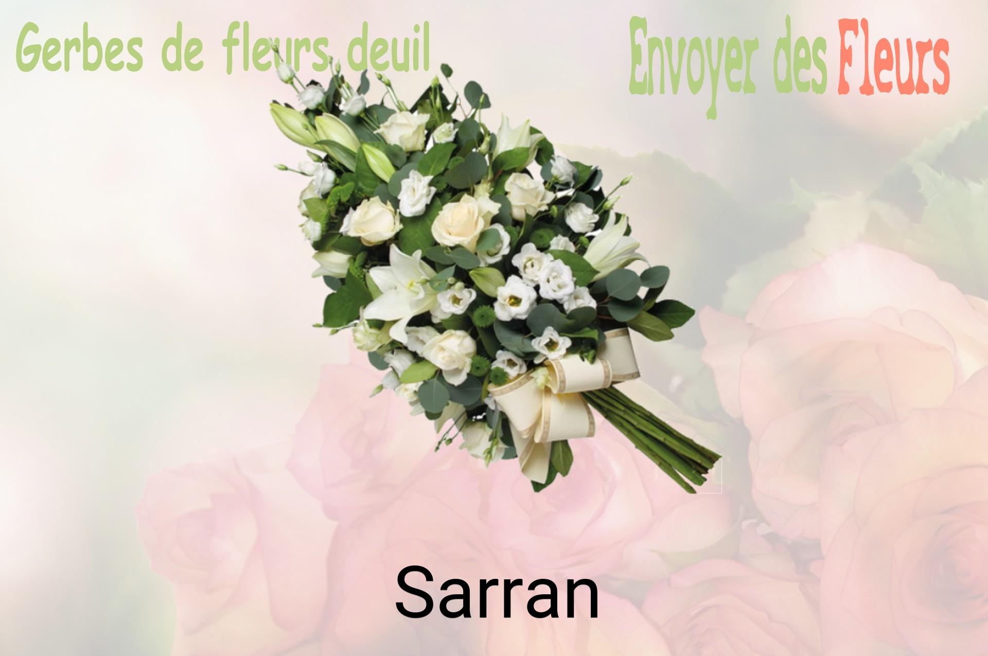 Gerbe de fleurs de deuil livrée à Sarran